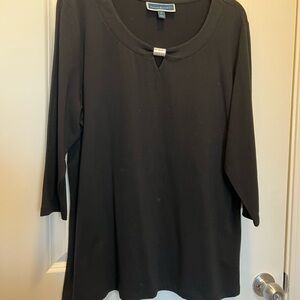 Karen Scott Black Top with Silver Detail XL